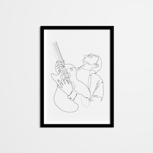 Abstract Musician Line Drawing Wall Art, Minimalist Wall Decor, Black and White Poster, Scandinavian Home Decor for living room, bedroom