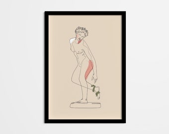 Eurydice Line Drawing, Greek Mythology Print (Digital Download)
