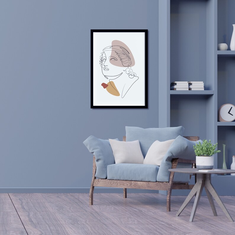 Abstract Greek Sculpture Line Art Wall Decor Minimalist One Line Wall