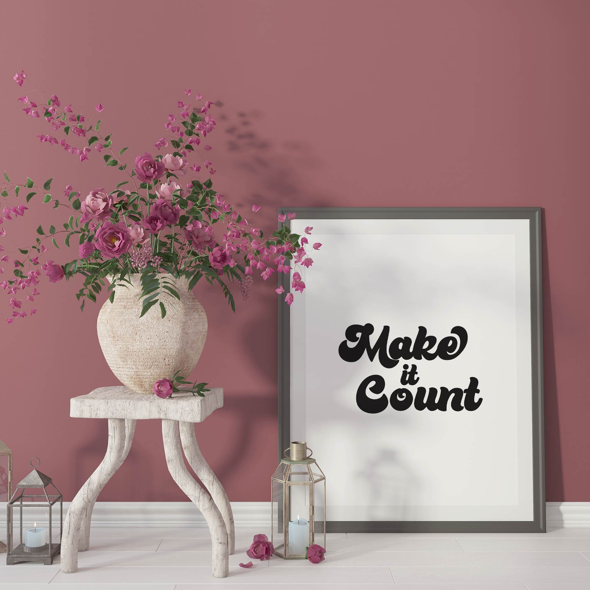 Inspirational Quote Wall Art — Make It Count — Motivational Quote Home ...