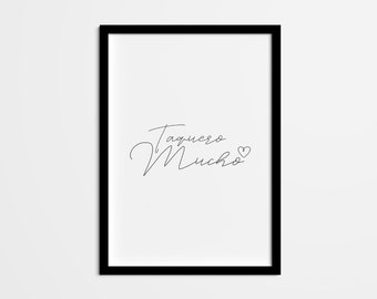 Spaanse quote print Taquero Mucho - Mexicaans interieur (digitale download)
