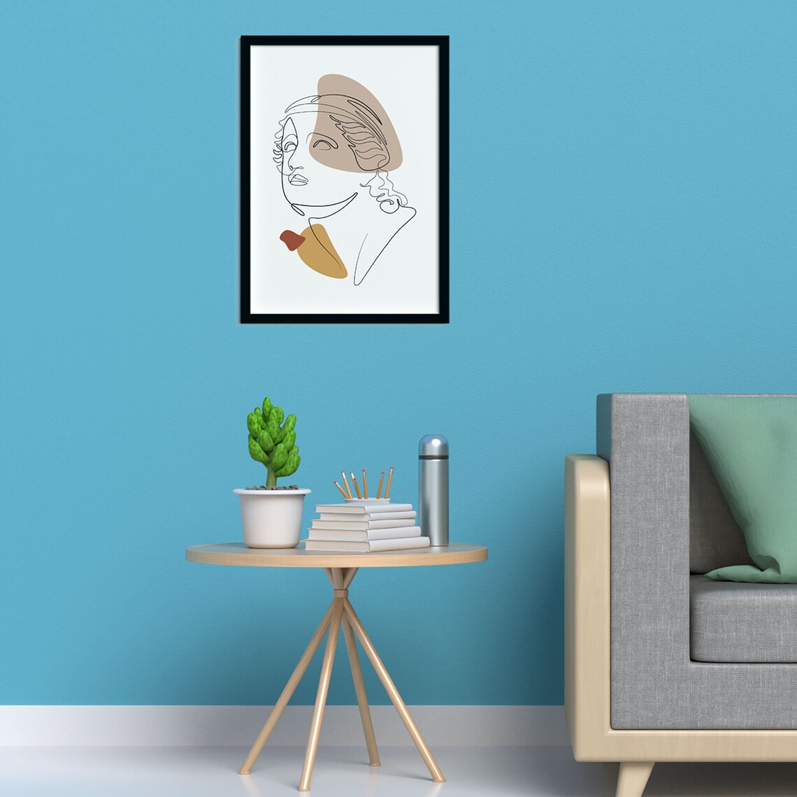 Abstract Greek Sculpture Line Art Wall Decor Minimalist One Line Wall