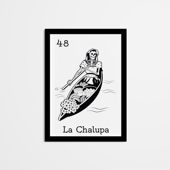 Mexican Loteria Tshirts - La Chalupa T Shirt Grunge Version Mexican Loteria Tshirts - La Chalupa T Shirt Grunge Version