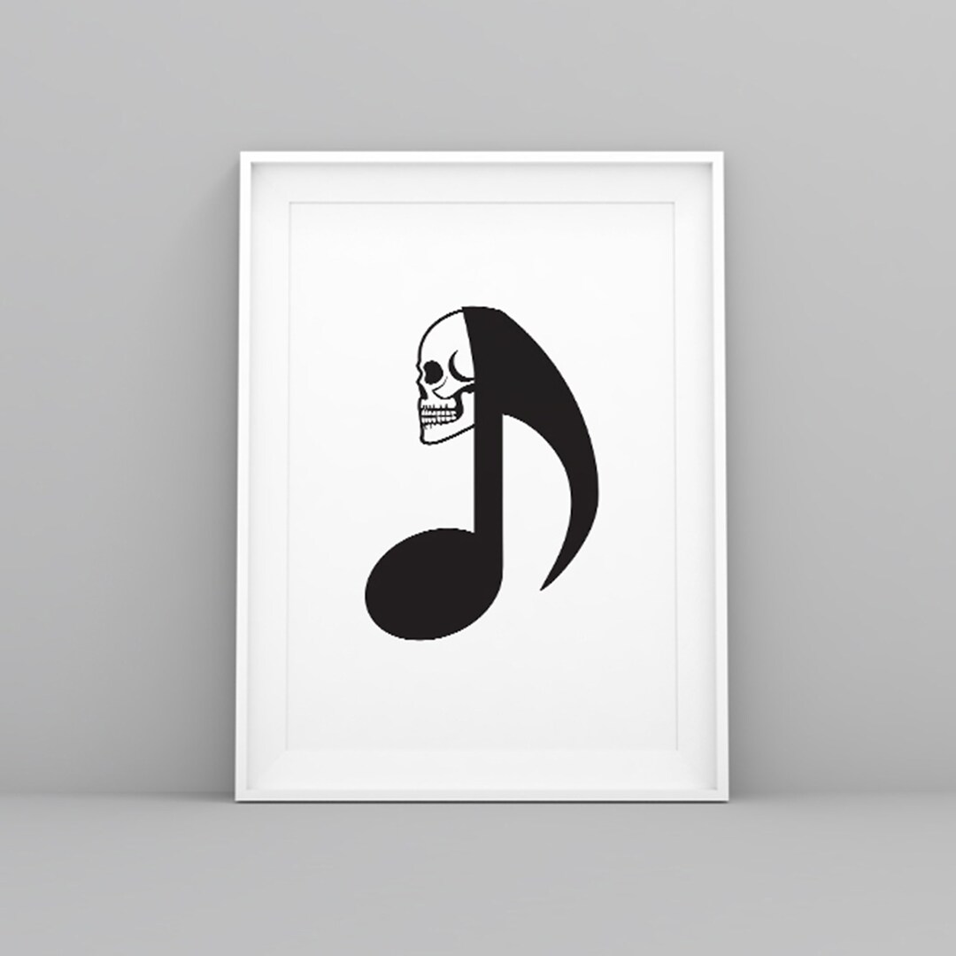 Music Skull Art Print, Gothic Home Decor (digital Download) - Etsy