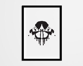 Rorschach Test Art Print, Psychology Decor (Digital Download)