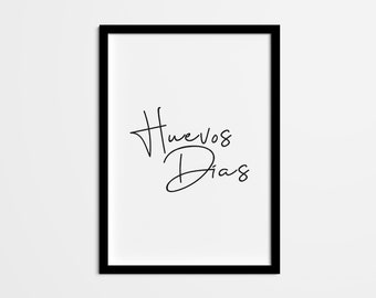 Spaanse quote Art Print – Huevos Dias, woondecoratie (digitale download)