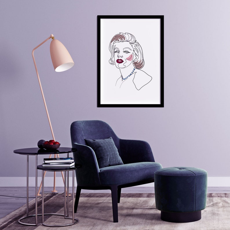 Abstract Marilyn Monroe One Line Drawing Wall Art Iconic - Etsy