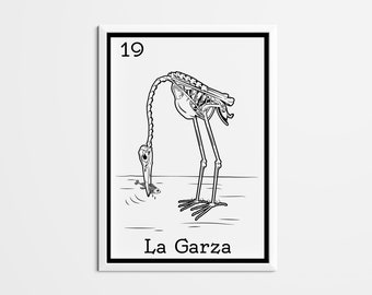 La Garza Loteria Print, Abstract Mexican Bingo Art (Digital Download)