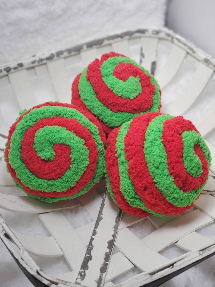 Decorative Yarn Balls, Vase Fillers, Striped Decorative Balls, Wreath