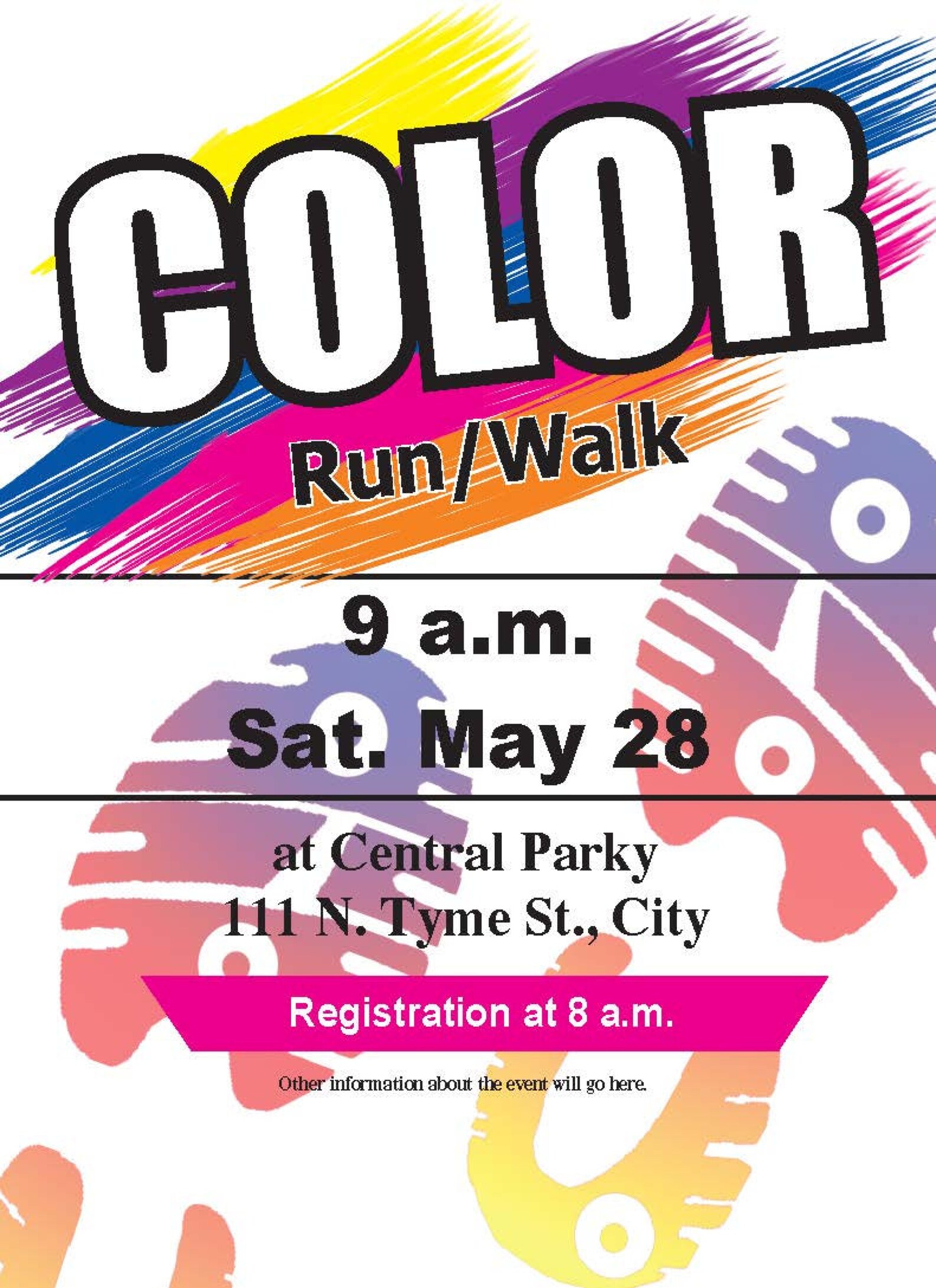 Color Run Flyer Digital Download 8.5x11 | Etsy