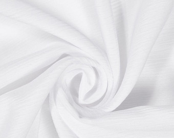 white rayon crinkle fabric by the yard