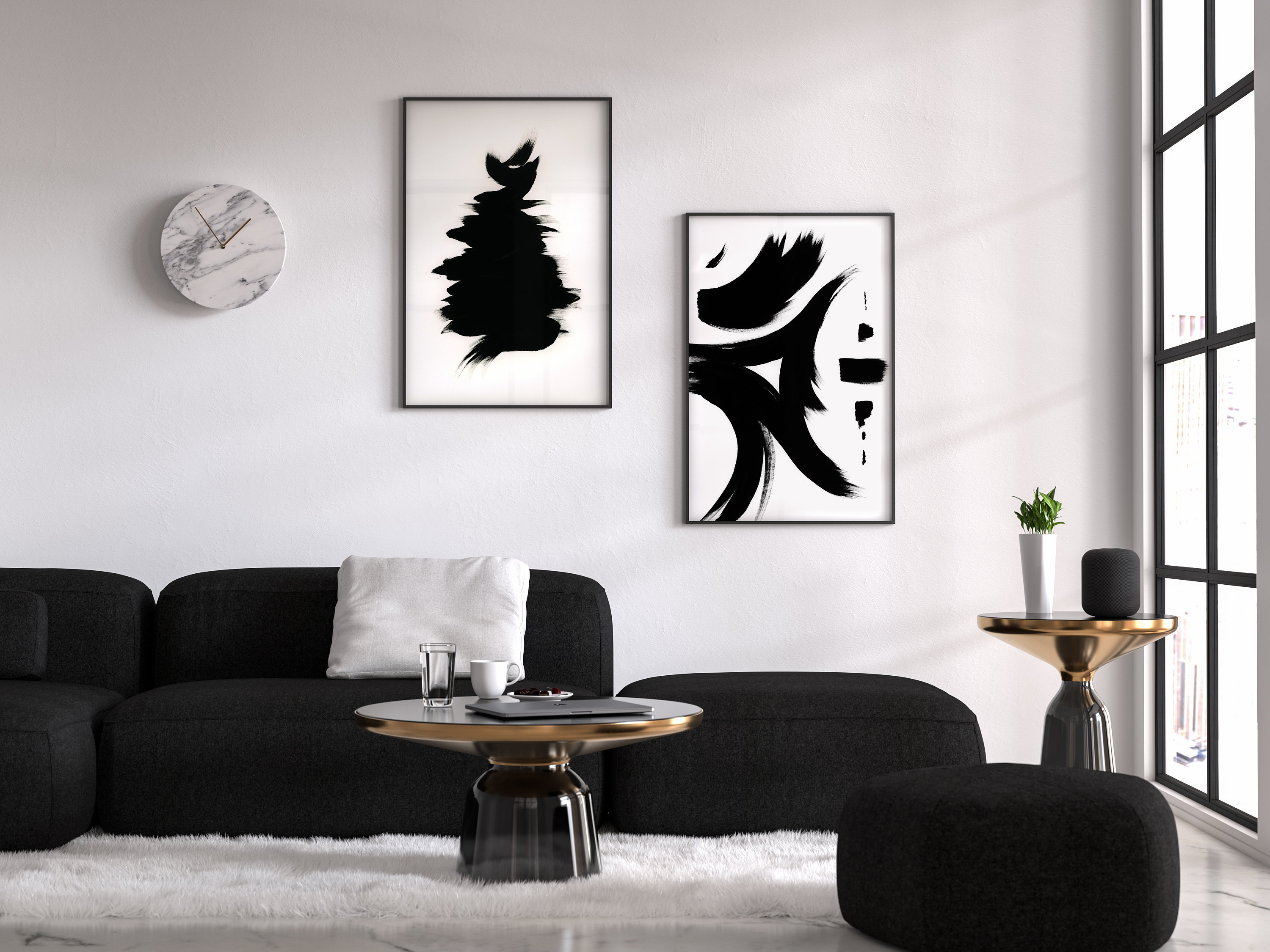 Feng Shui Printable Wall Art, Minimalist Decor, Zen Abstract Paintings, Black and White Prints ...