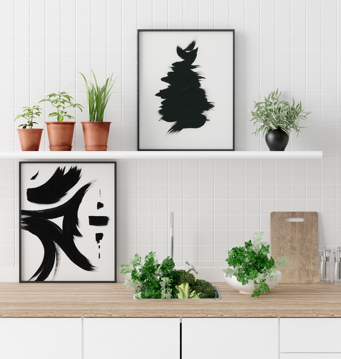 Feng Shui Printable Wall Art, Minimalist Decor, Zen Abstract Paintings, Black and White Prints ...