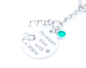 Cat Memorial Personalisiert Haustier Erinnerung Katze Sympathie Schlüsselanhänger Gedenkschmuck Katze Erinnerung Schlüsselanhänger Kitty In Memory of Cat