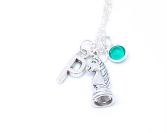 Chess Piece Necklace Gift for Chess Player Chess Piece Jewelry Chess Knight Necklace Chess Jewelry Chess Player Gift Personalized Chess Game