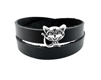 Cat Leather Bracelet Pet Lover Bracelet Gift for Animal Lover Pet Memorial Gift Cat Owner Gift Cat Lover Gift Animal Bracelet Pet Gift Kitty