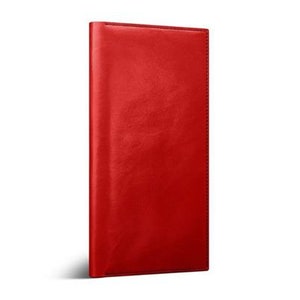 Cartera de cuero rojo Cartera larga Estuche de viaje Cartera de viaje Embrague de cuero Organizador de billetera Monedero Estuche para documentos Estuche para pasaporte Porta cuero