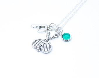 Personalized Tennis Racket Necklace Tennis Jewelry Tennis Necklace Sterling Silver Tennis player gift Sports jewelry Tennis Sports Necklace