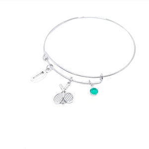 Tennis Player Bracelet Tennis Racket Bracelet Tennis Bangle Bracelet Sports Jewelry Tennis Coach Athletic Jewelry Gift for tennis players
