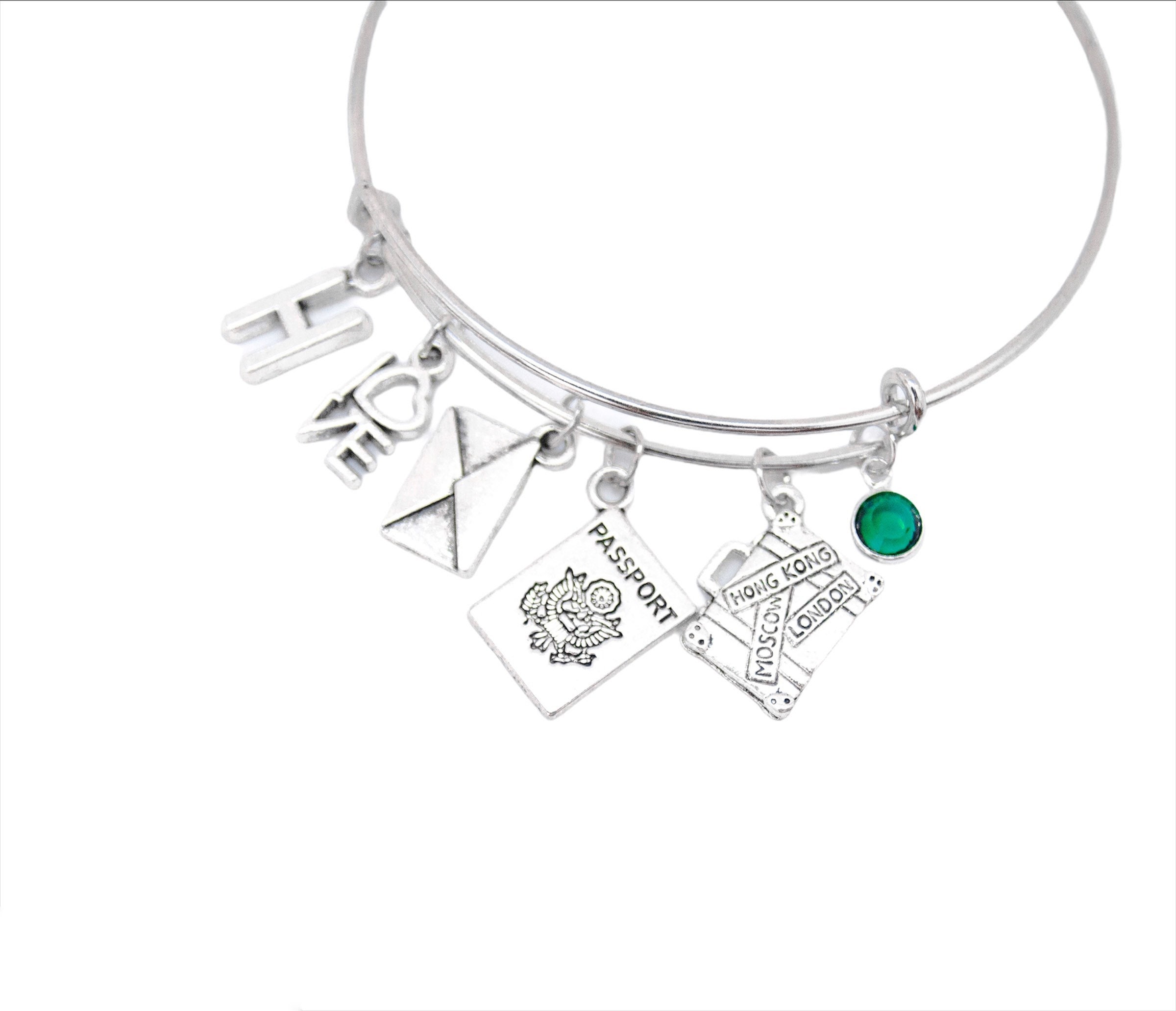 Personalized Travel Charm Bracelet Travel Gift Moving to Etsy