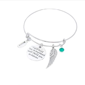 Bereavement Memorial Bracelet Loss of Mother Sister Son Dad Infant Loss Jewelry hold you in my heart hold you heaven Sympathy gift memorial