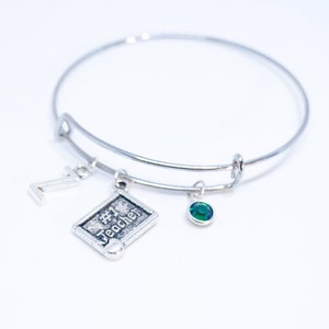 Pulsera personalizada de agradecimiento del maestro Gracias maestro regalo número 1 un maestro fin de período bangle regalo fin de año pulsera de regalo