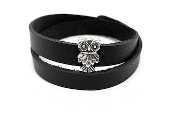 Uil lederen armband cadeau voor dierenliefhebber uil armband vogel armband uil sieraden armband vogel minnaar uil charme dier sieraden