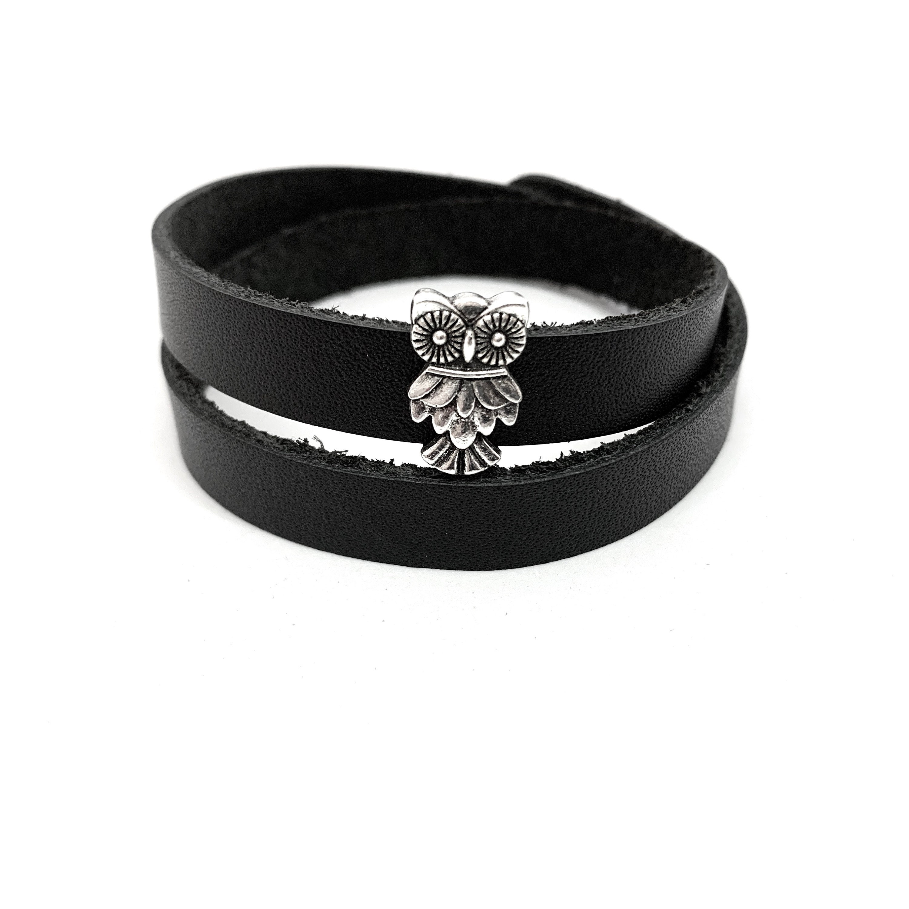 Owl Leather Bracelet Gift For Animal Lover Owl Bracelet Bird Bracelet Owl Jewelry Bracelet Bird Love