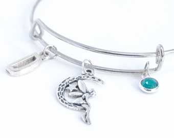 Fairy bracelet Fairy Wish Bracelet Magic Gift Fairy Charm bracelet Fairy on the moon Fairy Jewelry Tinkerbell type charm bracelet Fairy Gift