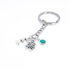 Good Luck Four Leaf Clover Keychain Lucky 4 Leaf Clover Good Luck Charm St. Patrick&#39;s Day Clover Charm Lucky Charm Gift Personalised Charm