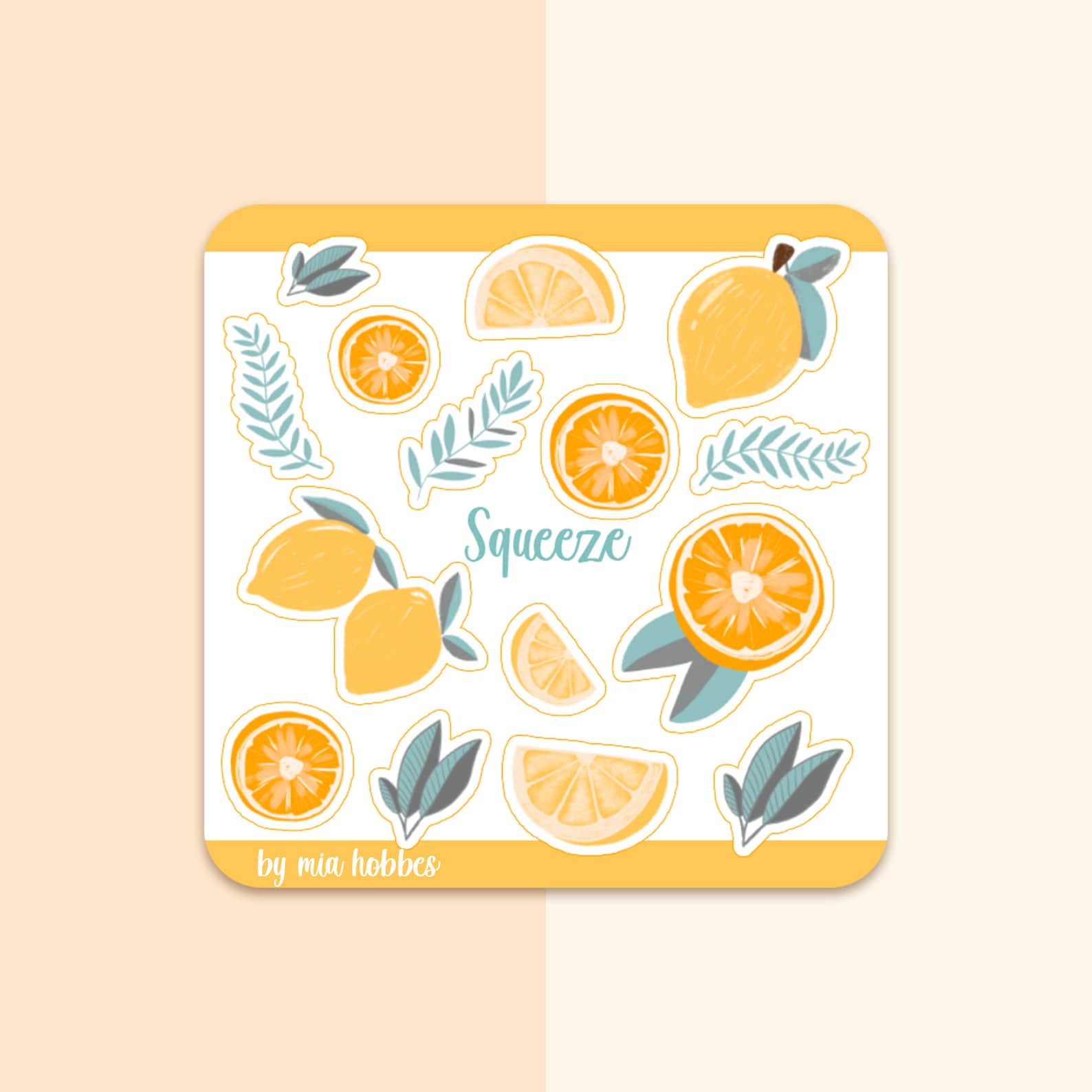 Lemon Sticker Sheet / Lemon Stickers / Decorative Lemon Etsy