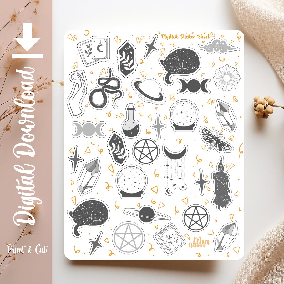 PRINTABLE Mystic Themed Sticker Sheet for Any Planner by Mia - Etsy