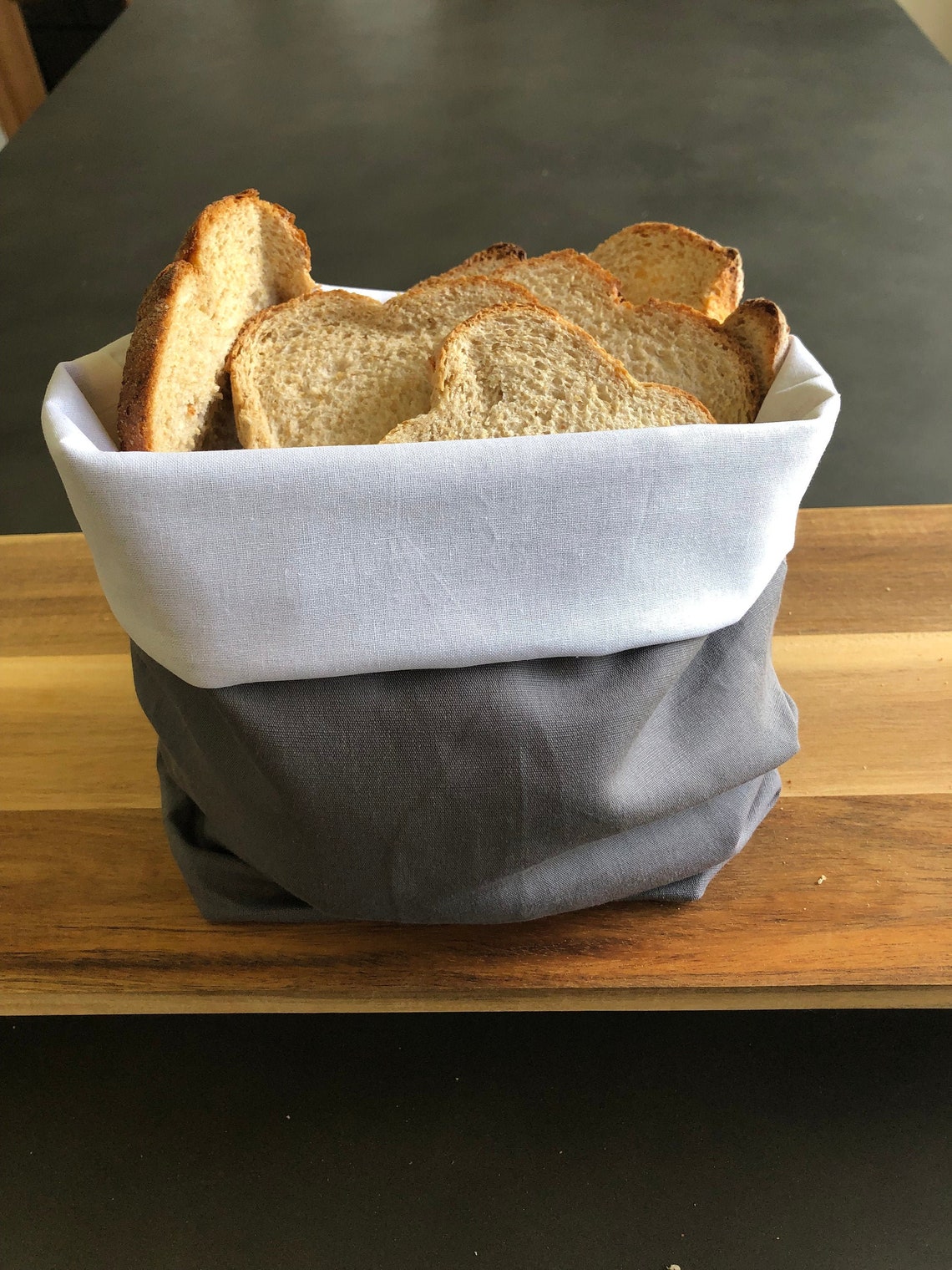 Linen Bread Bag Large Home Made Bread Loaf Fully Lined Etsy