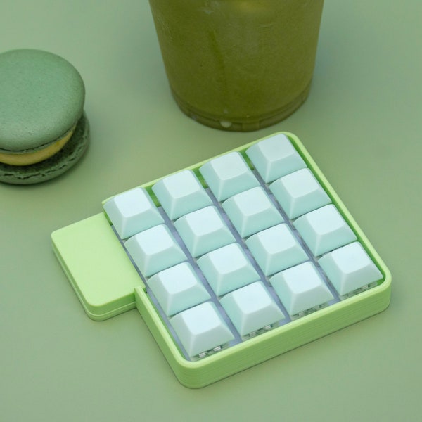 ZMK 16 Matcha Hotswap Mechanical Macropad -- (QMK/Vial) Easily Programmable Keys Through GUI)