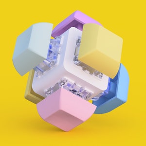 Clicky Cube Keyboard Fidget - Desktoy/Stress Relief - 6 Key