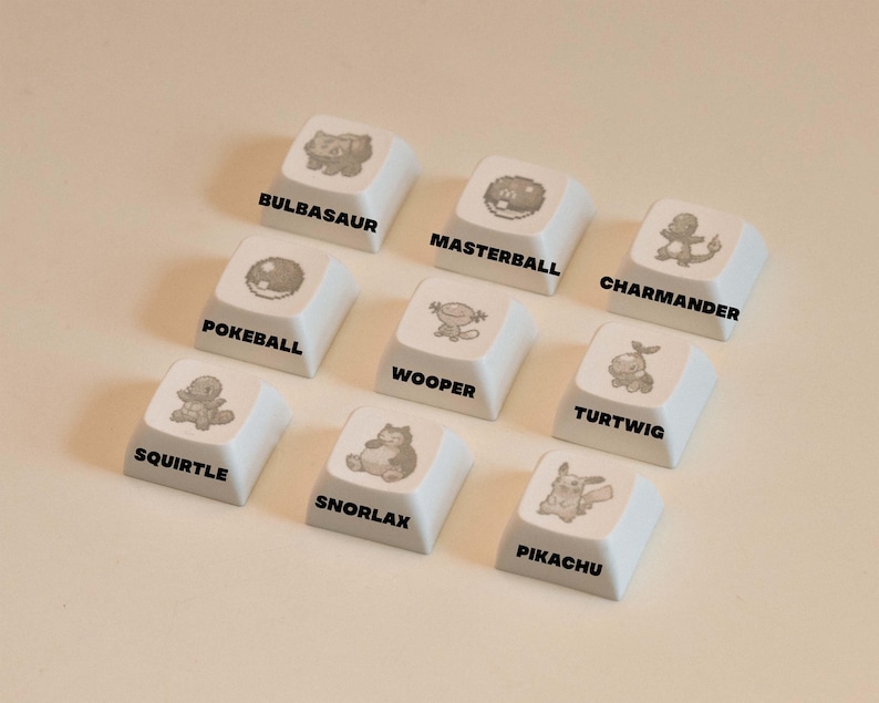 Lasered Pokemon Keycaps - Etsy