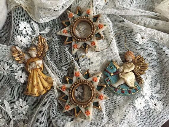 Antiker Christbaumschmuck Wachsanhänger Engel Schaukelpferd | Etsy