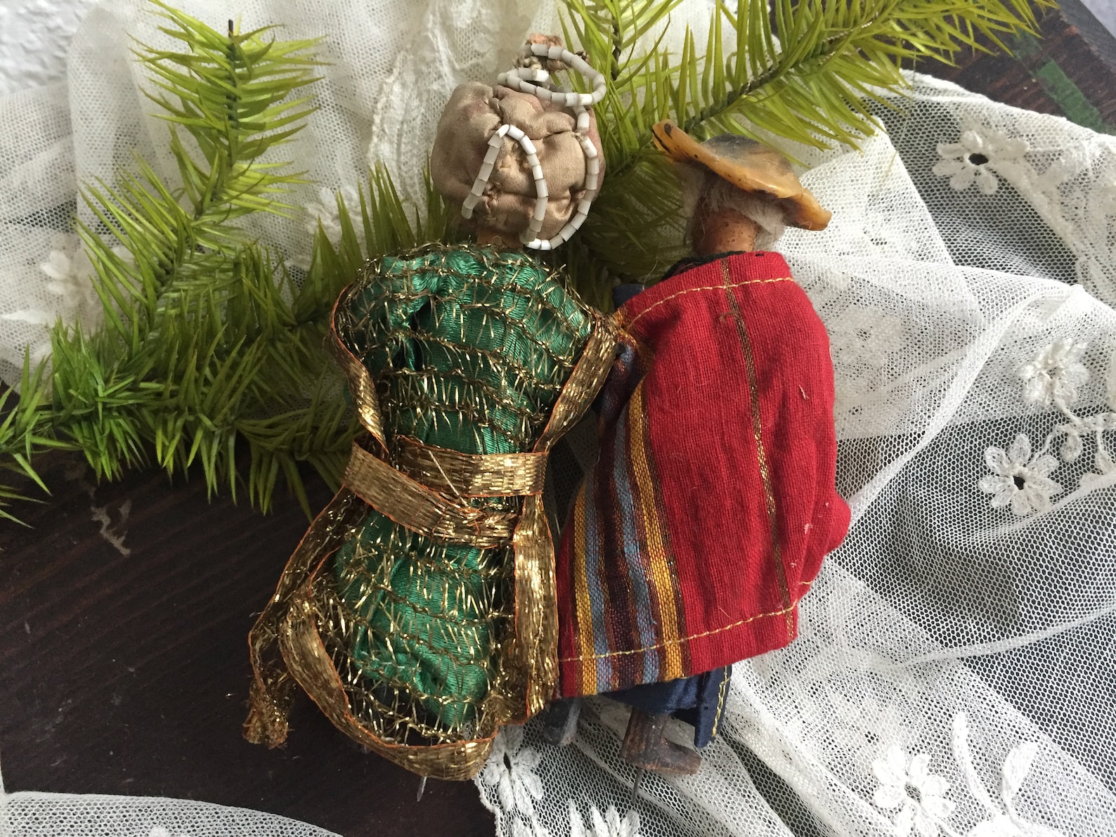 2 seltene alte Krippenfiguren Figuren aus Wachs Holz Draht | Etsy