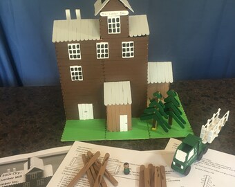 Craft Stick City - Building 01 - Lumber Mill Instruction Manual