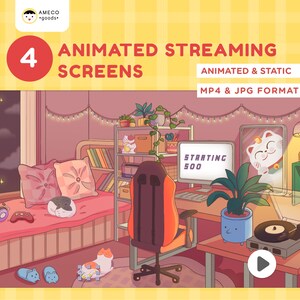 Vtuber Animated Background for Twitch, Cozy Room Looped Background for Twitch, Animated Twich Starting Screen, Warm Cozy Vtuber Background