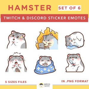 Twitch Emotes Animal Hamster Discord Emotes Cute PNG Sticker Hamster Twitch Discord Emotes Kawaii Hamster Animal Emotes Twitch Discord Set