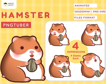 PNGtuber Hamster Cute Vtuber Streamer Avatar PNGtuber Cute Hamster Twitch Streamer Pngtuber Cute Hamster Vtuber Kawaii Hamster Veadotube