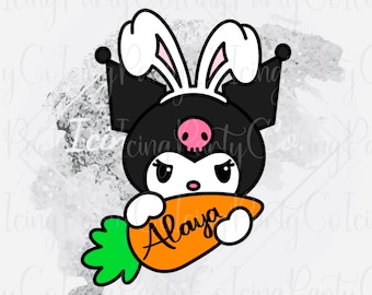 Bunny HK Kuromi Carrot Plaque Cookie Cutter - Easter Kuromi - Easter Cookie Cutters