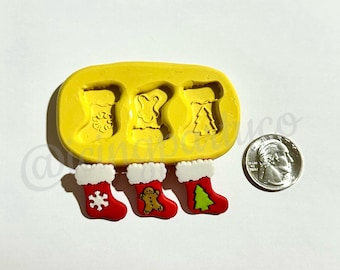 Holiday Stockings Mold - Snowflake, Tree, Gingerbread Christmas Mold