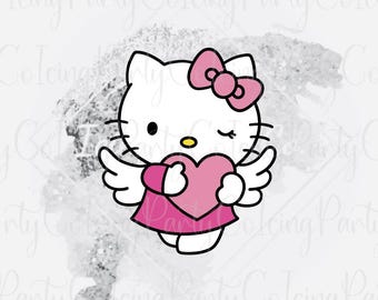 Kitty Angel w/Heart Cookie Cutter - HK Angel Cookie Cutter - Valentine’s Day Cookie Cutter