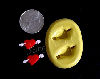 Arrow w/Heart Silicone Mold - Earrings Mold - Fondant Mold