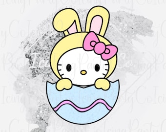 Easter Kitty in Egg Cookie Cutter - Hello Kitty - Easter Cookie Cutters
