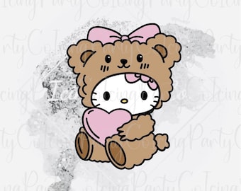 Teddy Bear Kitty Cookie Cutter - Kitty Cookie Cutter - Valentine’s Day Cookie Cutter