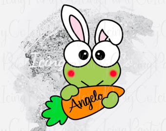 Bunny HK Frog Carrot Plaque Cookie Cutter - Easter Kuropi - Easter Cookie Cutters