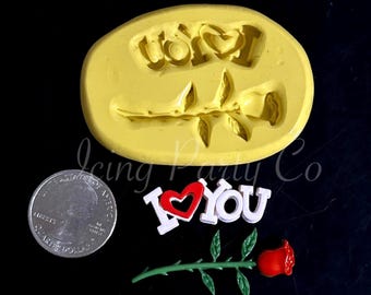 Long Stem Rose & I Love You Silicone Mold